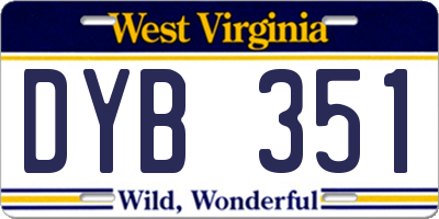 WV license plate DYB351