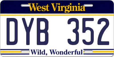 WV license plate DYB352