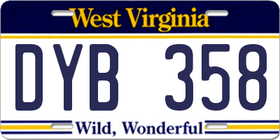 WV license plate DYB358