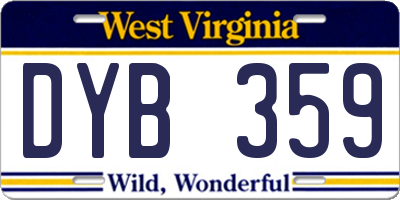 WV license plate DYB359