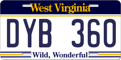 WV license plate DYB360