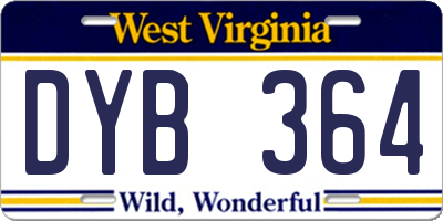 WV license plate DYB364