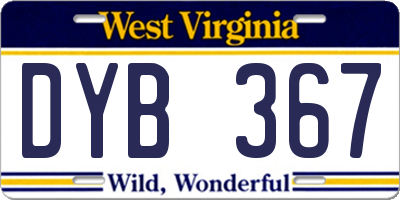 WV license plate DYB367