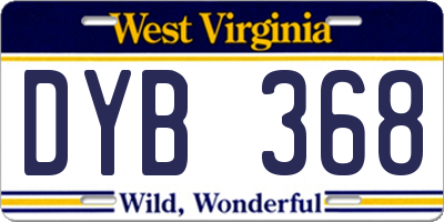 WV license plate DYB368
