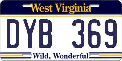 WV license plate DYB369