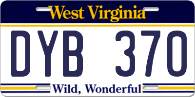 WV license plate DYB370
