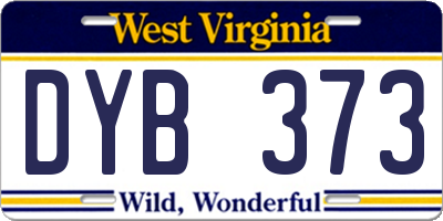 WV license plate DYB373