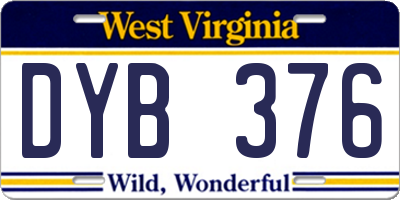 WV license plate DYB376