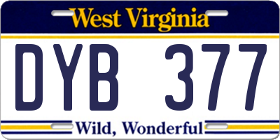WV license plate DYB377