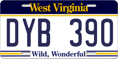 WV license plate DYB390
