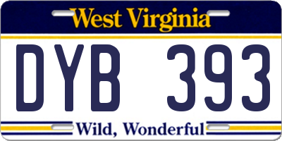 WV license plate DYB393