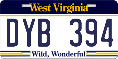WV license plate DYB394