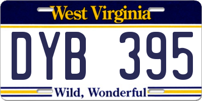 WV license plate DYB395