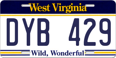 WV license plate DYB429