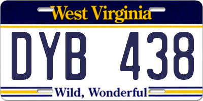 WV license plate DYB438