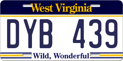 WV license plate DYB439