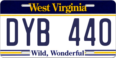 WV license plate DYB440