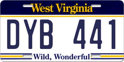 WV license plate DYB441