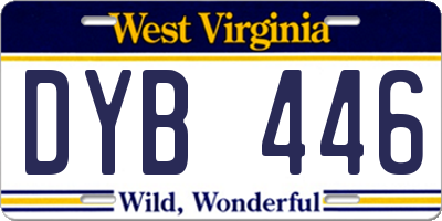 WV license plate DYB446