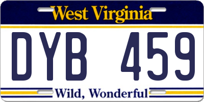 WV license plate DYB459