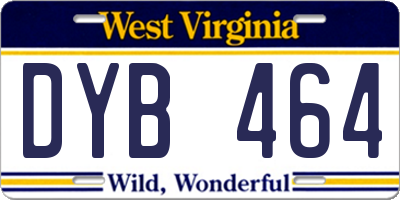 WV license plate DYB464