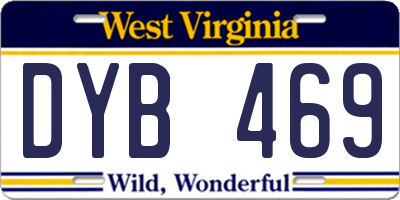 WV license plate DYB469