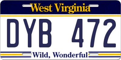 WV license plate DYB472