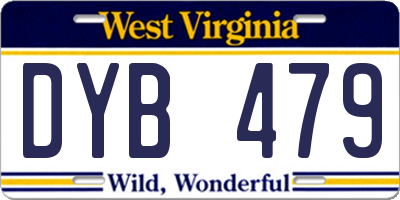 WV license plate DYB479