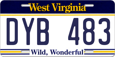 WV license plate DYB483