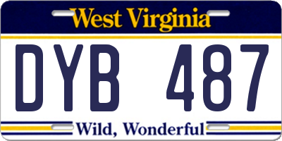 WV license plate DYB487