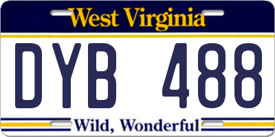 WV license plate DYB488