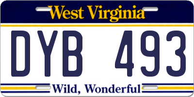 WV license plate DYB493