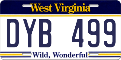 WV license plate DYB499