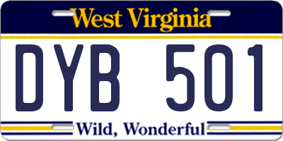 WV license plate DYB501