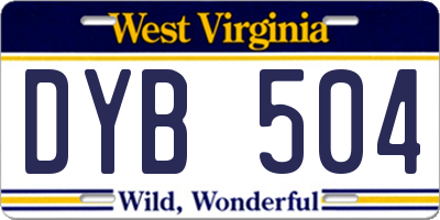 WV license plate DYB504