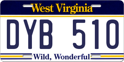 WV license plate DYB510