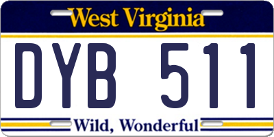 WV license plate DYB511