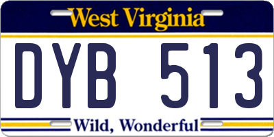 WV license plate DYB513