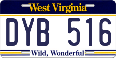 WV license plate DYB516