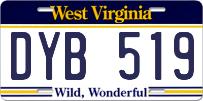 WV license plate DYB519