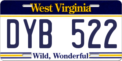 WV license plate DYB522