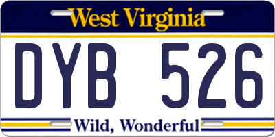 WV license plate DYB526