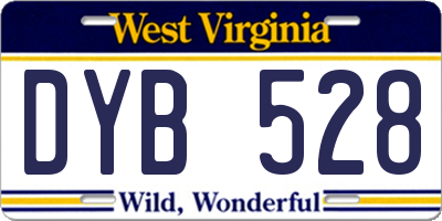 WV license plate DYB528