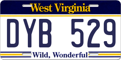 WV license plate DYB529