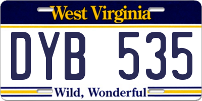 WV license plate DYB535