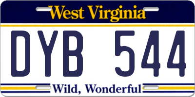 WV license plate DYB544