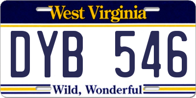 WV license plate DYB546