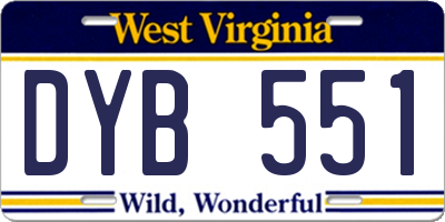 WV license plate DYB551