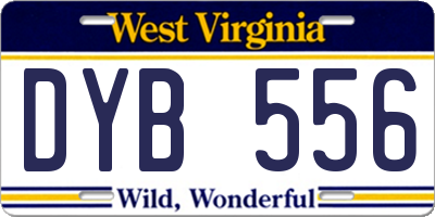 WV license plate DYB556