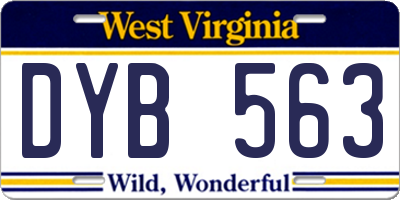 WV license plate DYB563